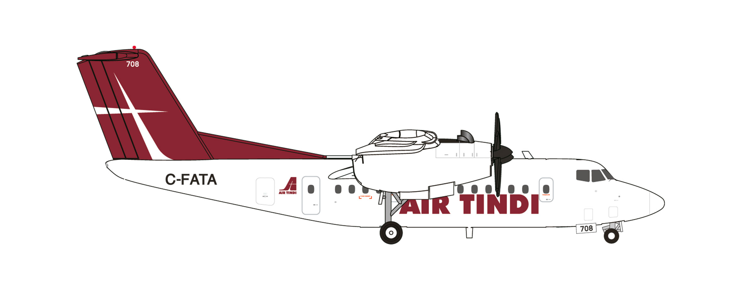 [予約]herpa wings 1/200 (ダイキャスト製) DHC-7 エアティンディ C-FATA