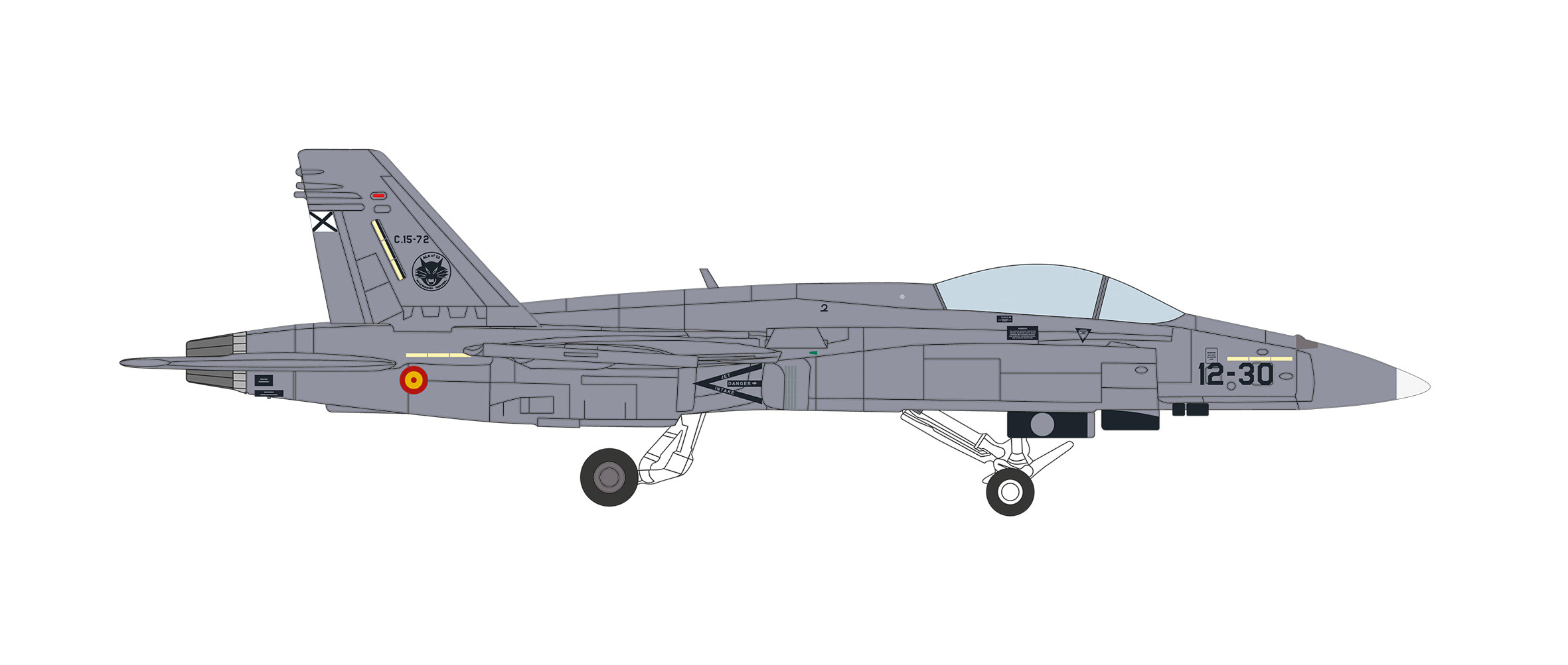 [予約]herpa wings 1/200 (ダイキャスト製) F/A-18 (EF-18) スペイン空軍 第12航空団 トレホン空軍基地 C.15-72 / 12-30
