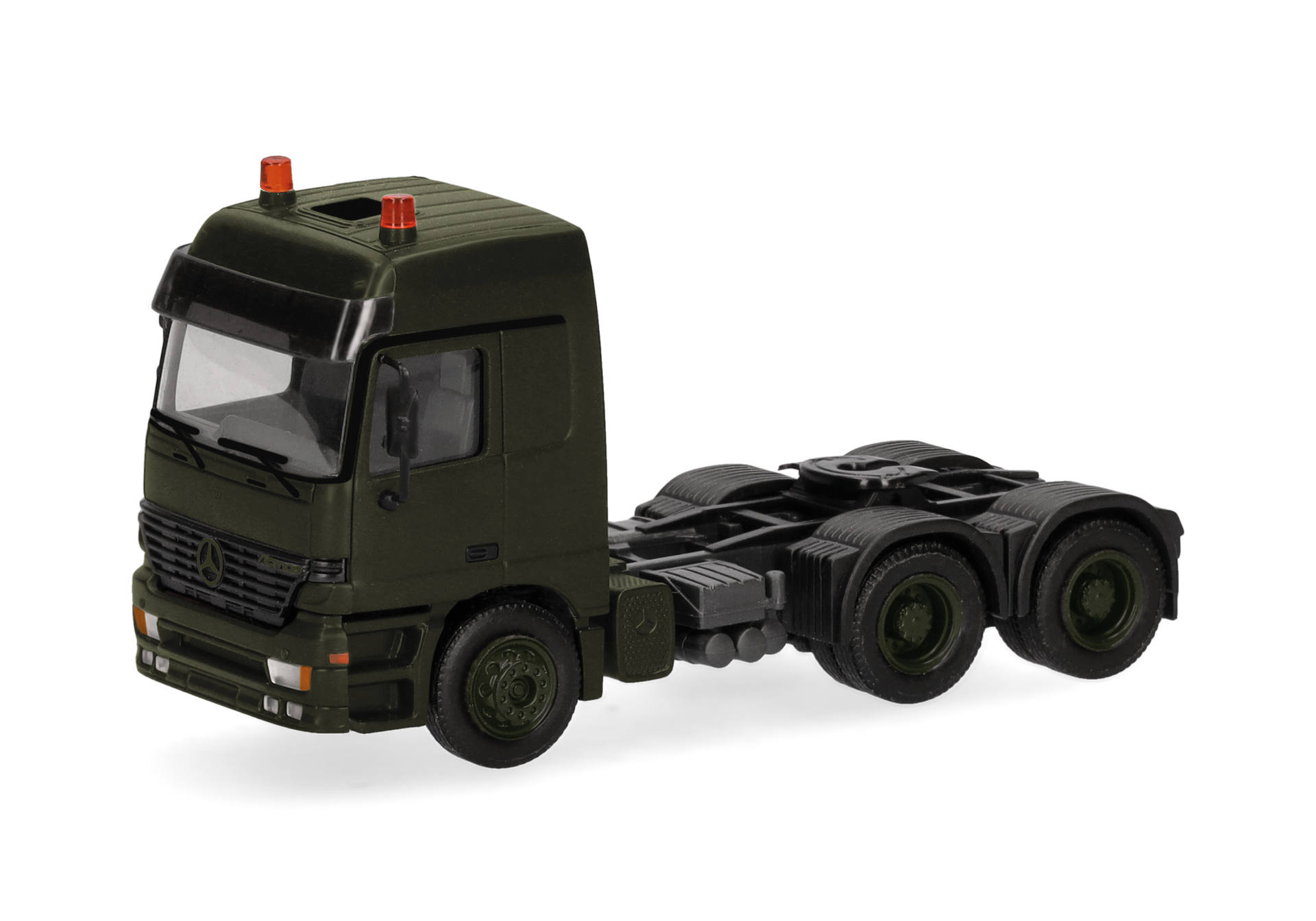herpa Cars&Trucks 1/87 (プラスチック製) メルセデスベンツ アクトロスL(96) MP1 リジッドトラクター 3軸 オリーブ (ベルギー)