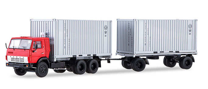 herpa Cars&Trucks 1/43 KAMAZ-53212 コンテナ トレーラー付き GKB-8350