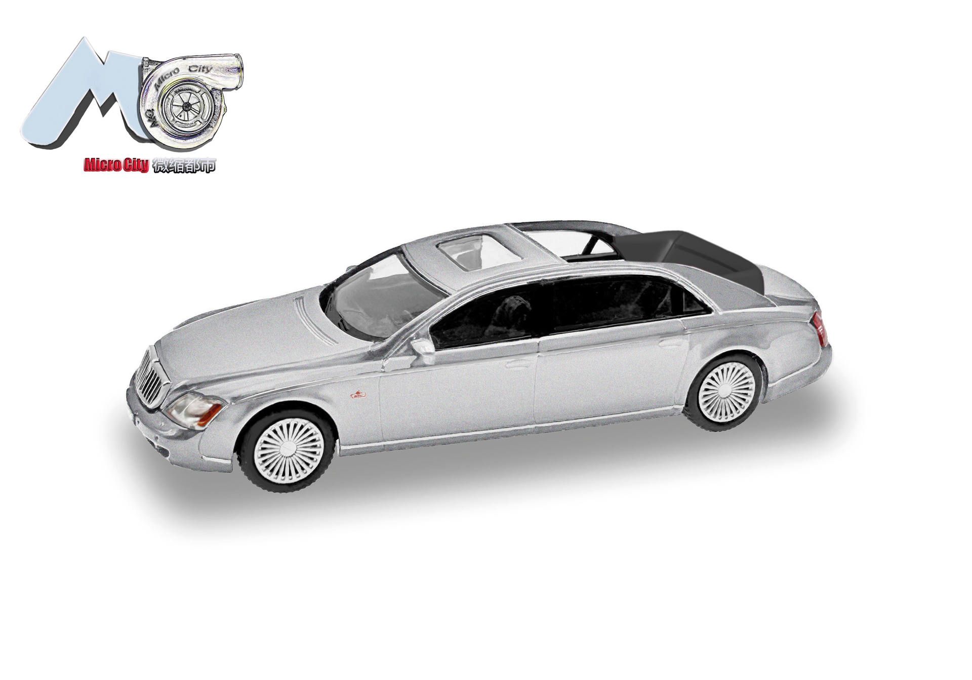 [予約]herpa Cars&Trucks MicroCity 1/87 (プラスチック製) マイバッハ 62Sシルバー (2002-2013)