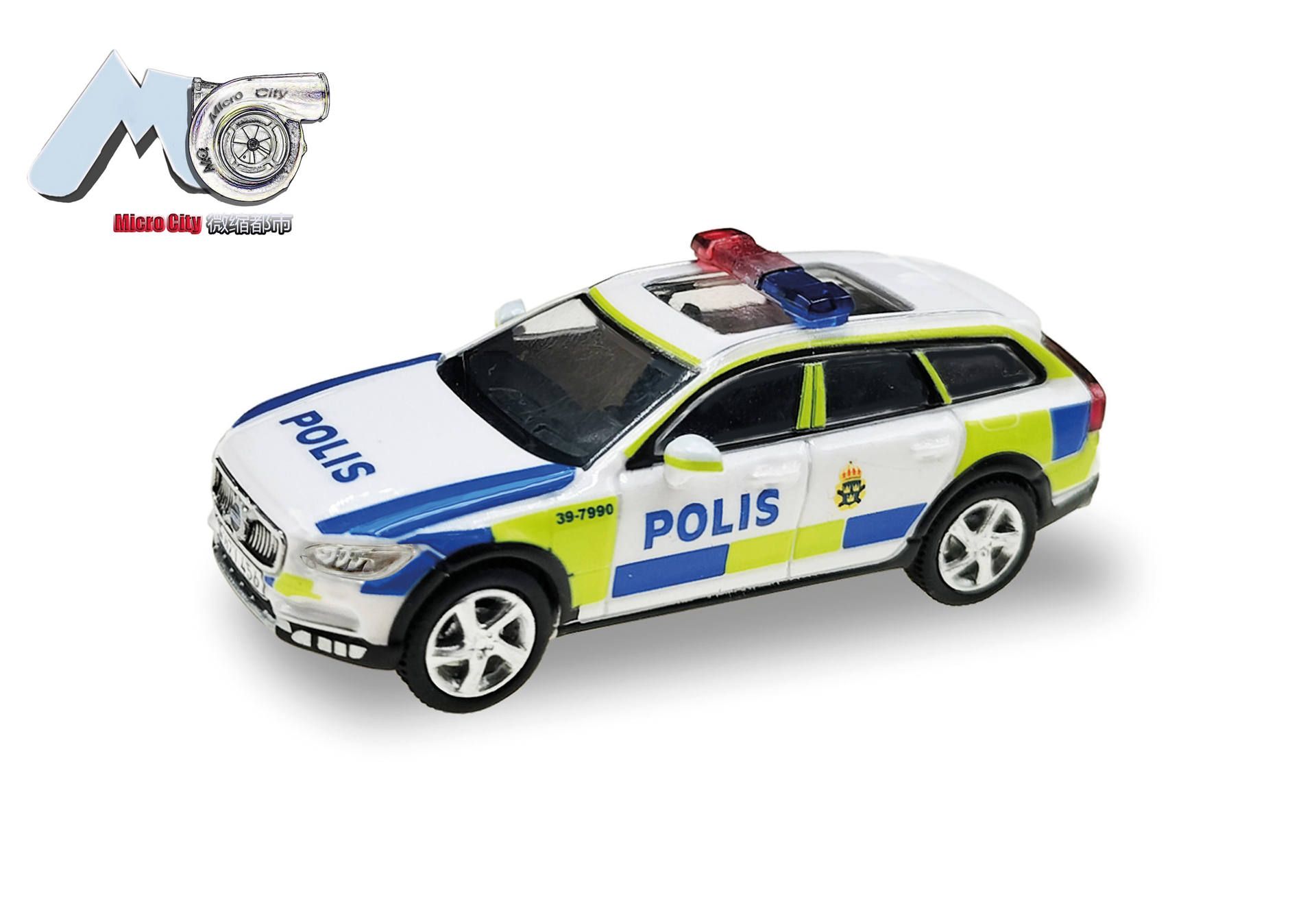 [予約]herpa Cars&Trucks MicroCity 1/87 (プラスチック製) ボルボ V90スウェーデン警察 (2017)