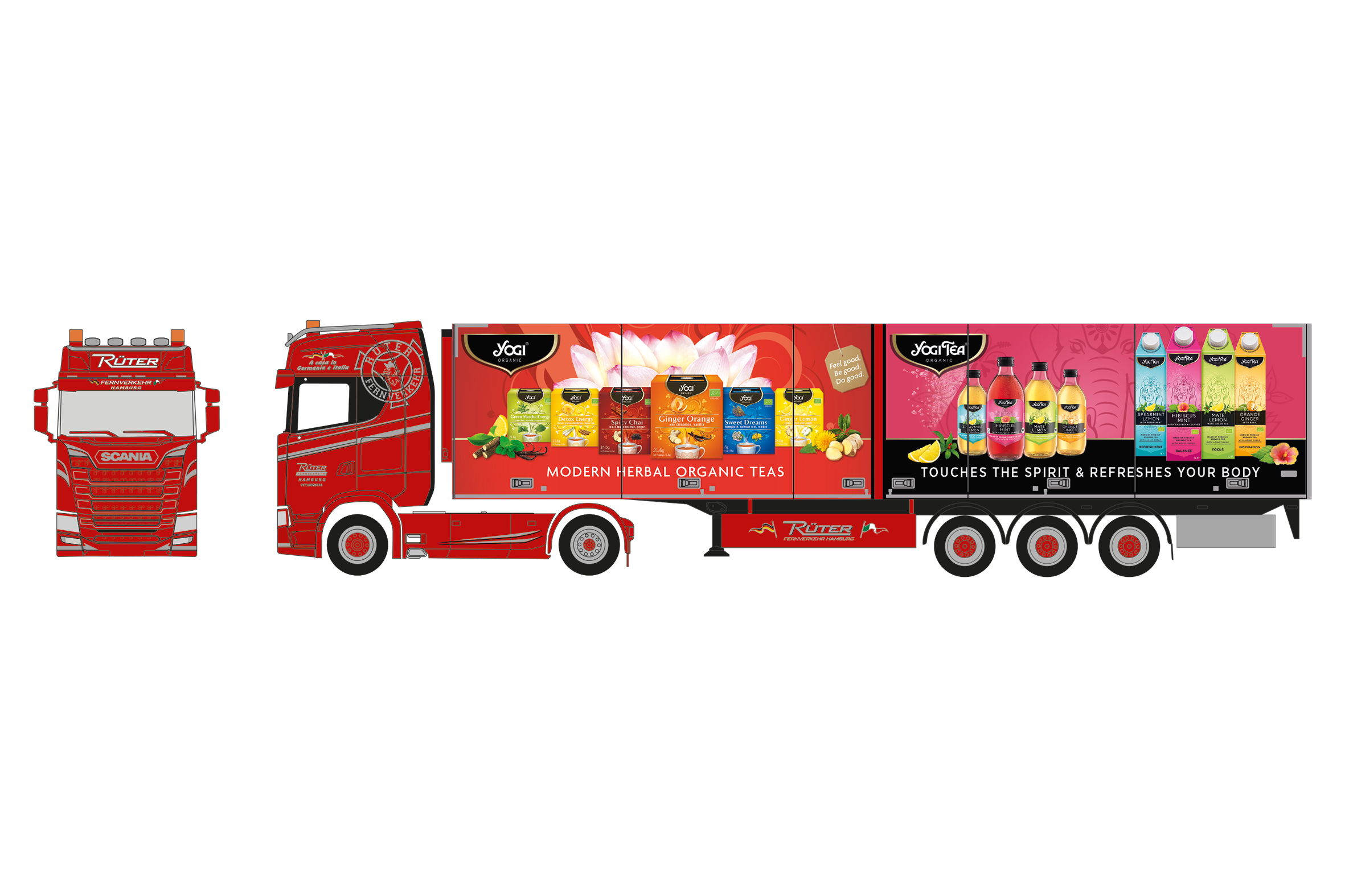 herpa Cars&Trucks 1/87 (プラスチック製) スカニア CS20 ハイルーフ 冷蔵ボックス セミトレーラー "R?ter/Yogi"