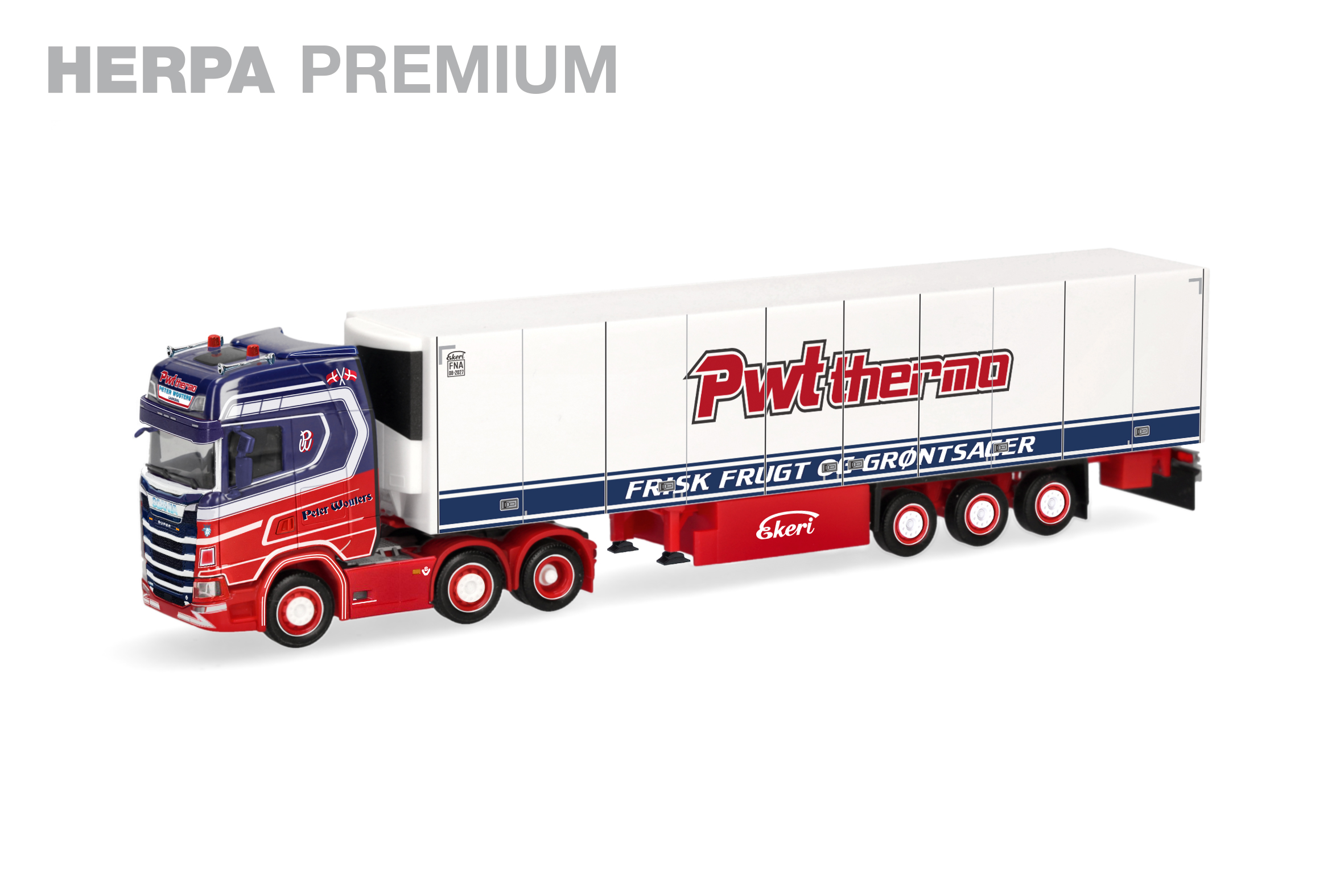 [予約]herpa Cars&Trucks 1/87 (プラスチック製) スカニア CS20 ハイルーフ 冷蔵ボックスセミトレーラー "PWT Peter Wouters" (ベルギー)