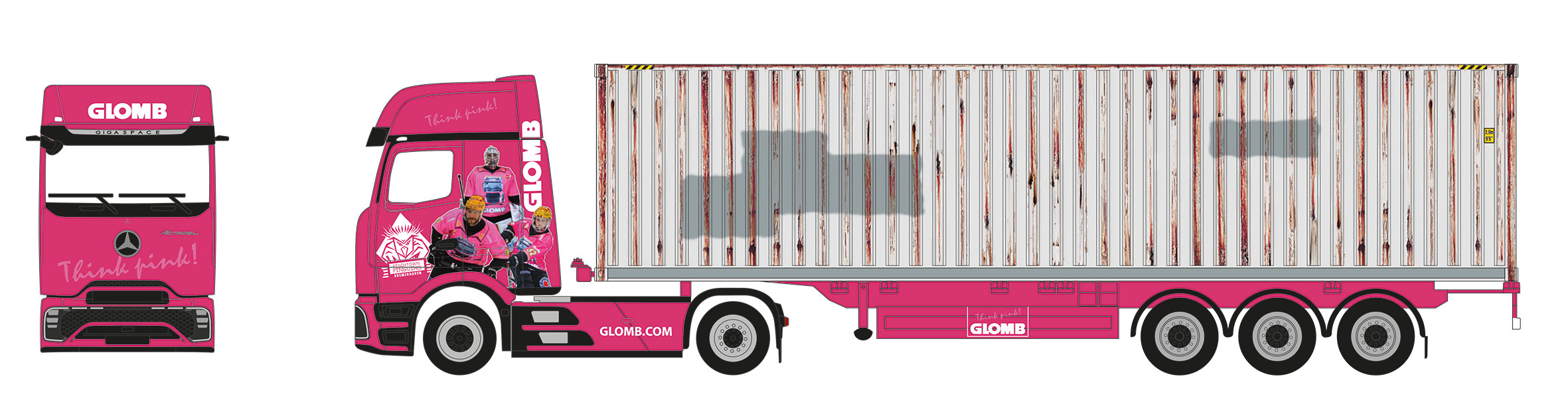 [予約]herpa Cars&Trucks 1/87 (プラスチック製) メルセデスベンツ アクトロス L  プロキャビン ギガスペース  コンテナセミトレーラー "Glomb"