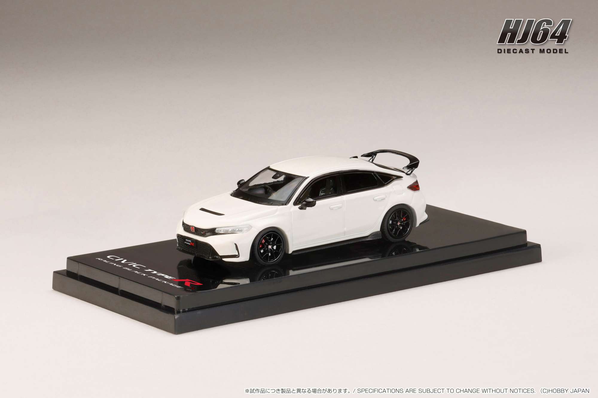 ホビージャパン 1/64 (ダイキャスト製) ホンダ CIVIC TYPE R (FL5) RACING BLACK Package 2025 チャンピオンシップホワイト