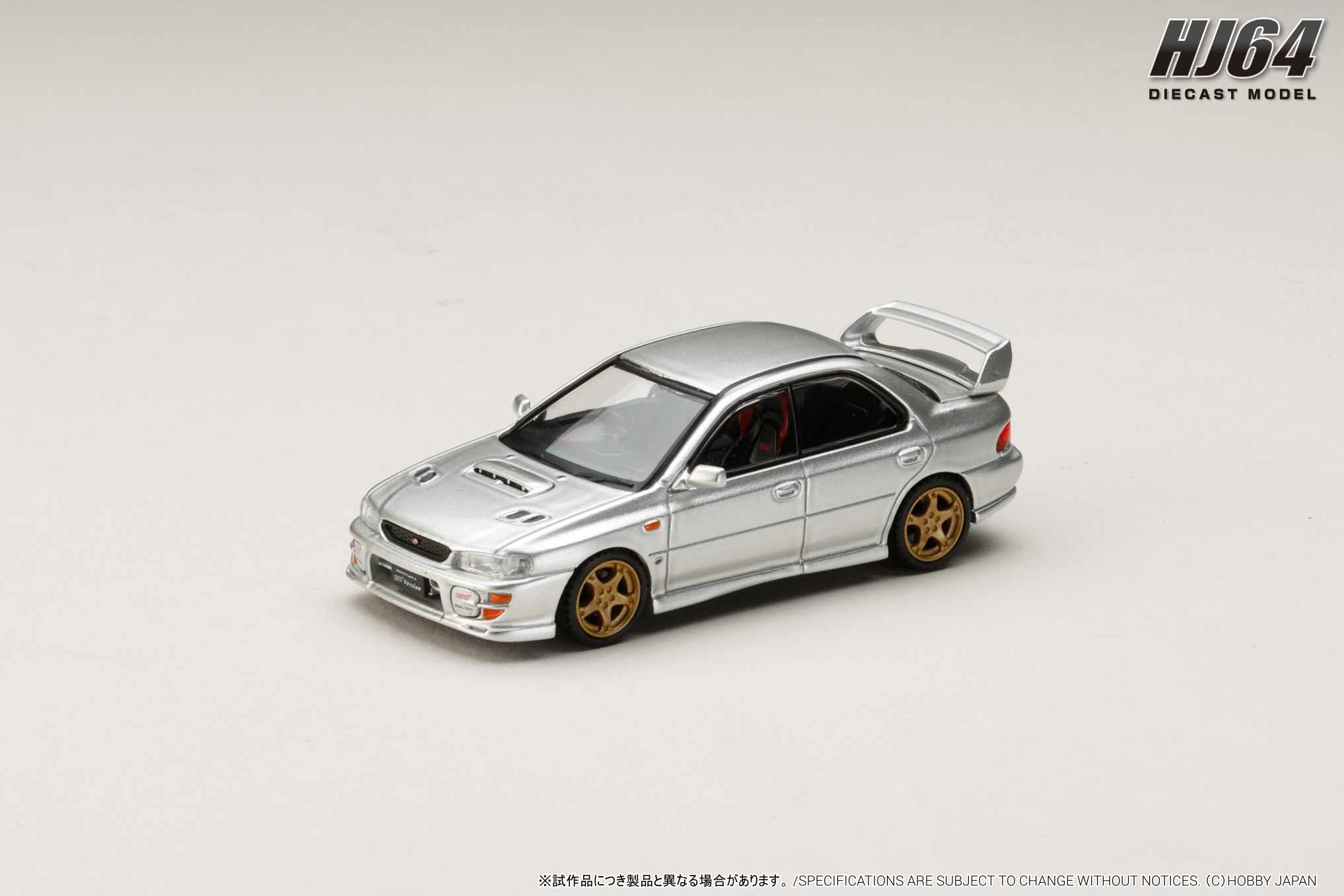 [予約]ホビージャパン 1/64 (ダイキャスト製) SUBARU IMPREZA WRXSTi Ver.VI (GC8G) 1999 アークティックシルバーメタリック