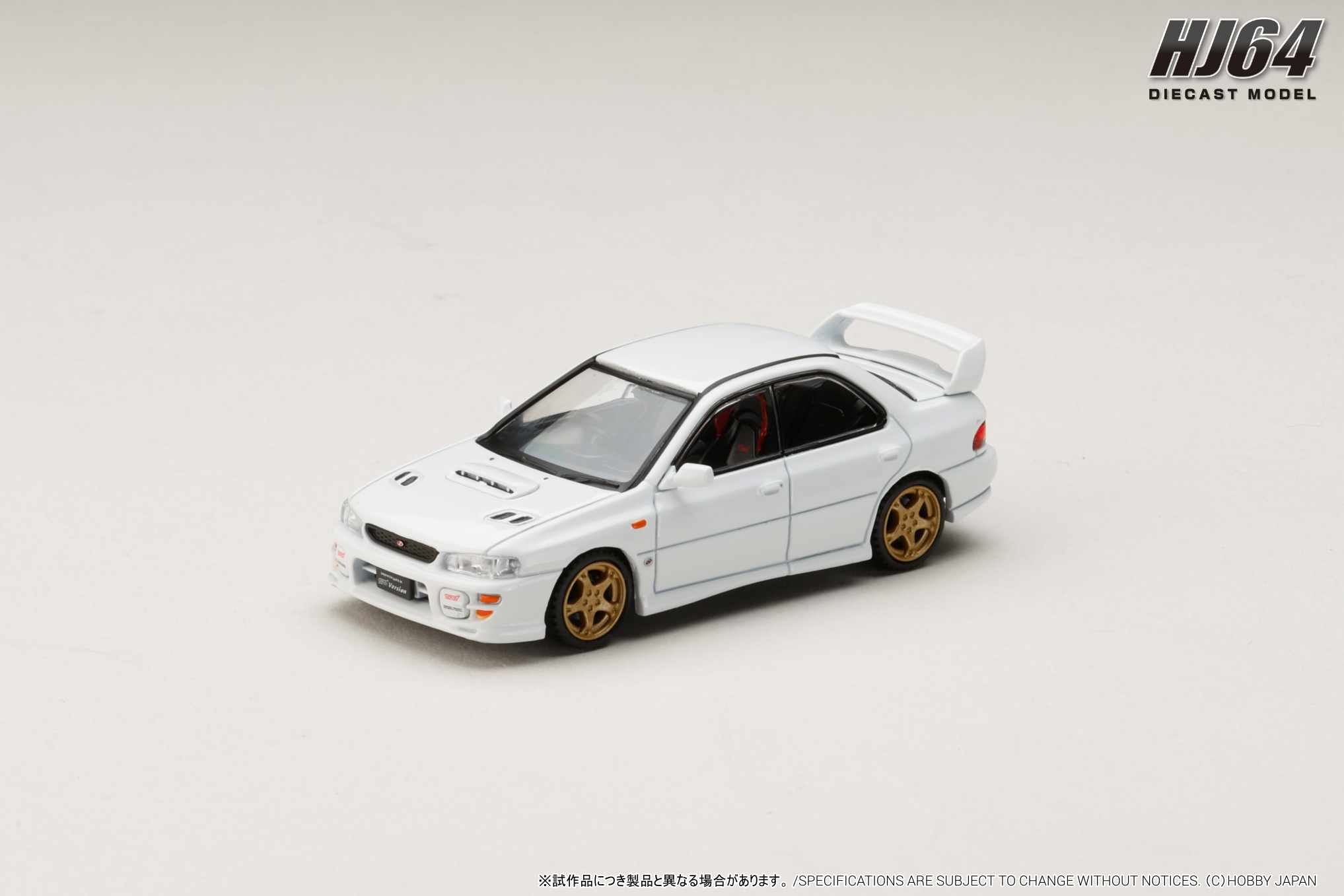 [予約]ホビージャパン 1/64 (ダイキャスト製) SUBARU IMPREZA WRXSTi Ver.VI (GC8G) 1999 ピュアホワイト