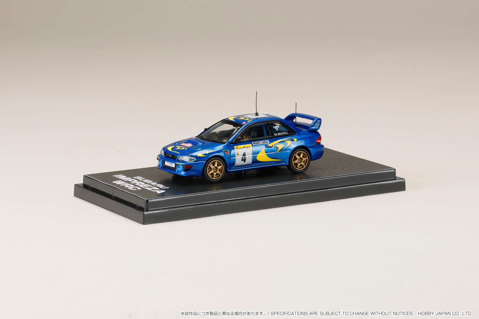 新規購入 スバル 1/64 ホビージャパン インプレッサ #4 1997 WRC ミニカー