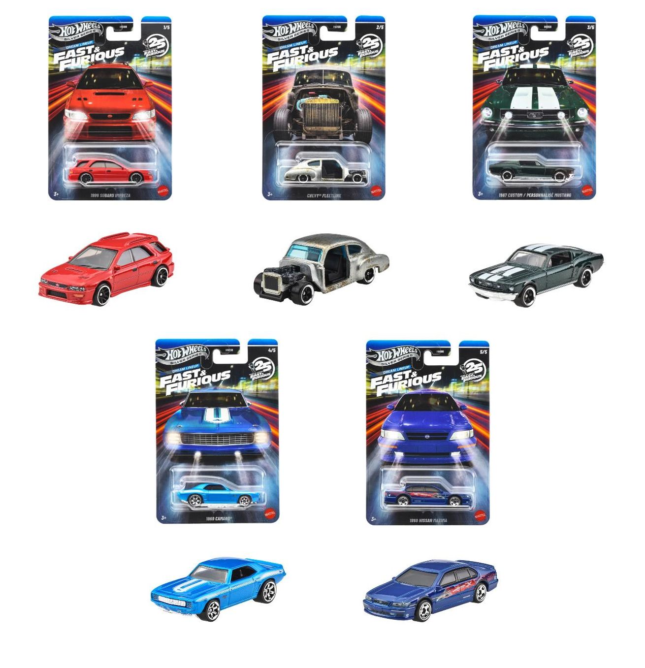 [予約]Hot Wheels 1/64 (ダイキャスト製) ワイルド・スピード テーマ アソート - ドリーム ラインアップ