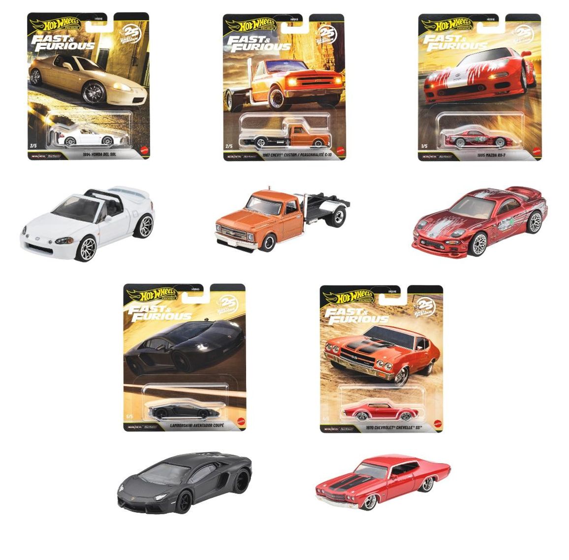 [予約]Hot Wheels 1/64 (ダイキャスト製) ワイルド・スピード プレミアム アソート