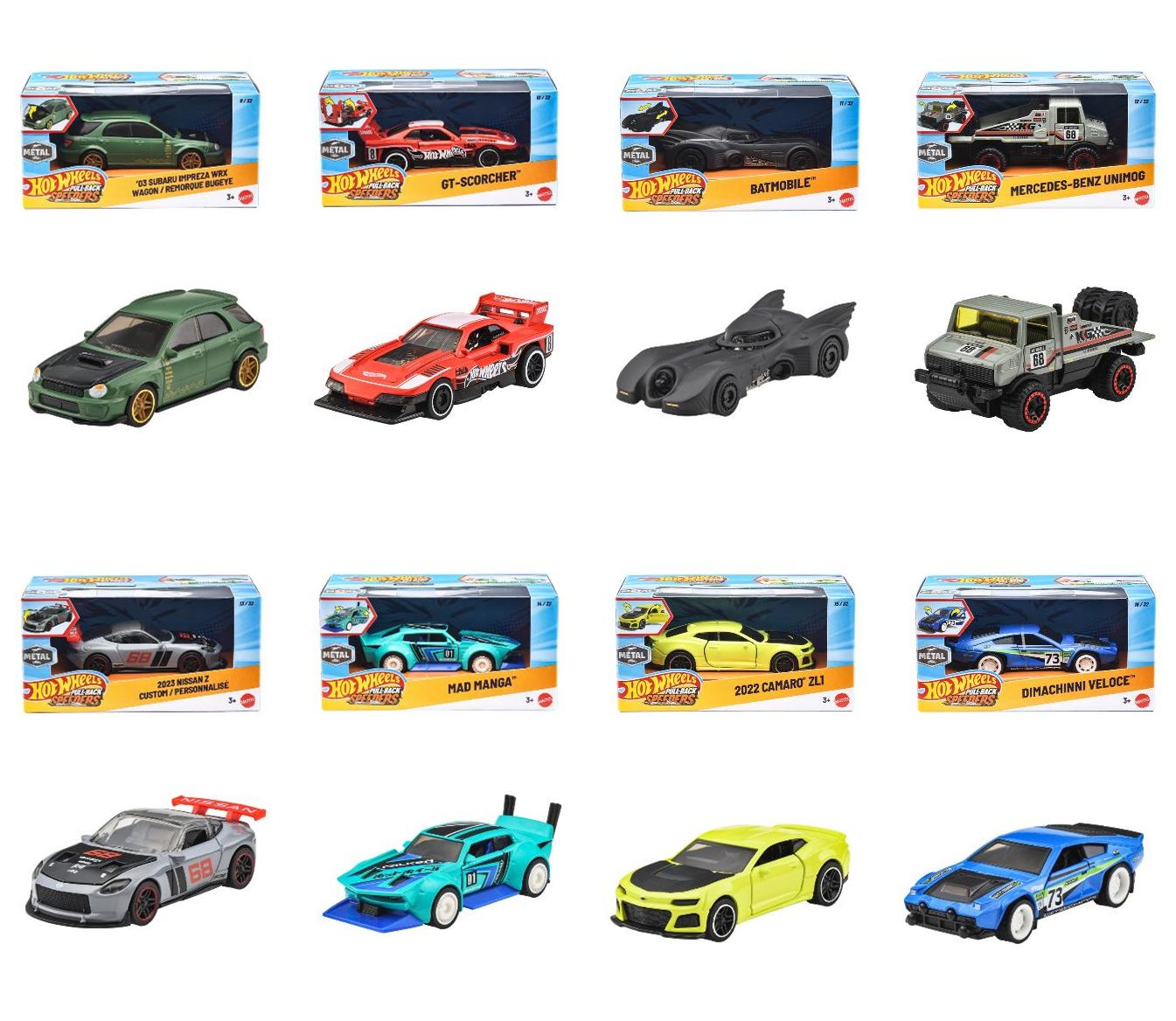 [予約]Hot Wheels 1/43 (ダイキャスト製) プルバック アソート