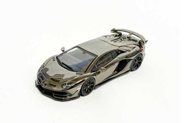 HUNG HING TOYS 1/64 (ダイキャスト製) Lamborghini Aventador SVJ Dark Chrome