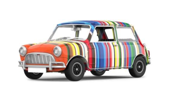 TINY(タイニー )Tiny City (ダイキャスト製) Tiny City ミニクーパー アートカー ストライプ