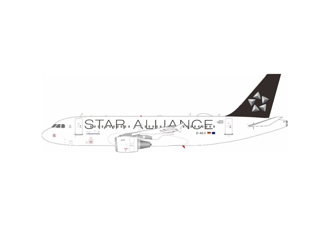 [予約]JFOX MODELS 1/200 (ダイキャスト製) A319-100 Lufthansa CityLine Star Alliance D-AILX