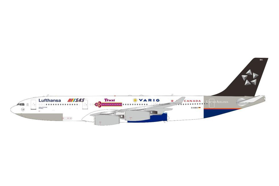 [予約]JFOX MODELS 1/200 (ダイキャスト製) A340-200 Lufthansa Star Alliance D-AIBA