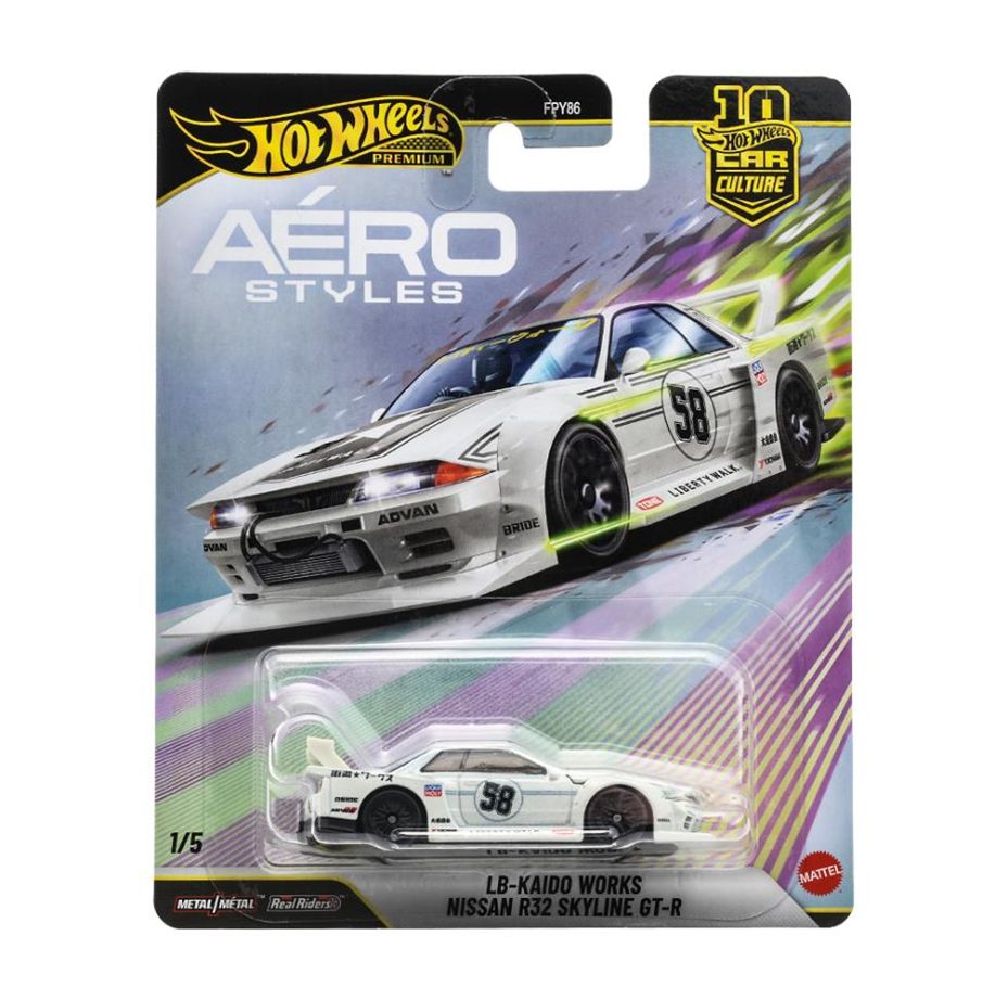 [予約]Hot Wheels 1/64 (ダイキャスト製) カーカルチャー エアロスタイルズ LB-街道ワークス 日産 R32 スカイライン GT-R