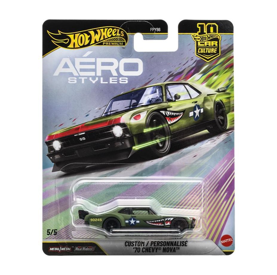 [予約]Hot Wheels 1/64 (ダイキャスト製) カーカルチャー エアロスタイルズ カスタム '70 シェビー ノヴァ