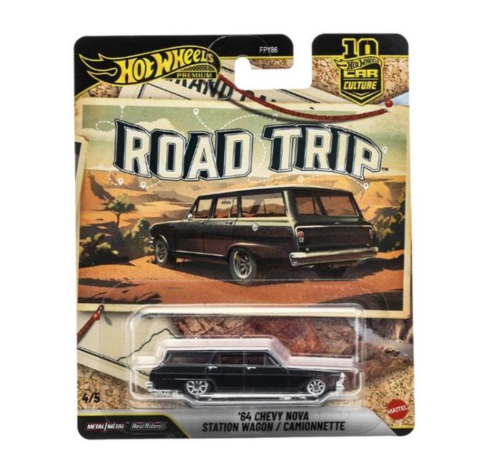 [予約]Hot Wheels 1/64 (ダイキャスト製) カーカルチャー ロードトリップ '64 シェビー ノヴァ ステーション ワゴン