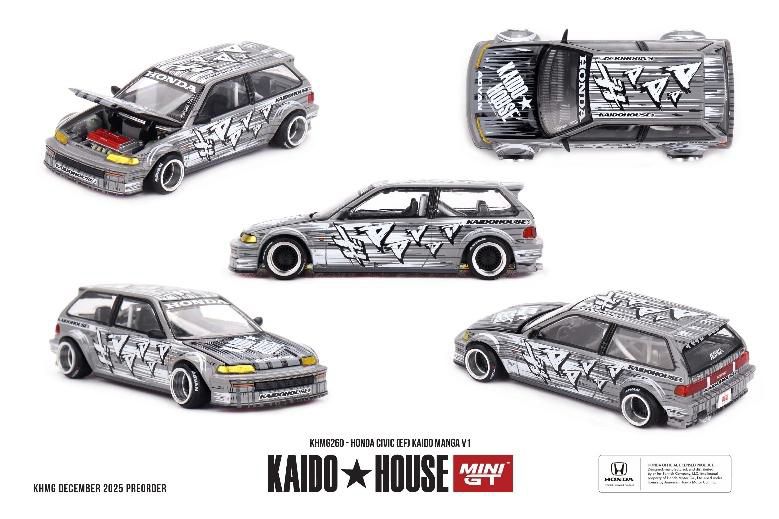MINI GT 1/64 (ダイキャスト製) Honda シビック EF Kaido マンガ V1(左