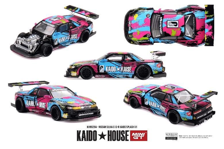 [予約]MINI GT 1/64 (ダイキャスト製) Nissan シルビア S13-R Kaido Splash V1(右ハンドル)