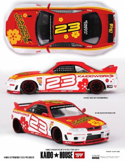 [予約]MINI GT 1/64 (ダイキャスト製) Nissan スカイライン GT-R R33 Kaido Stock Car V1(右ハンドル)