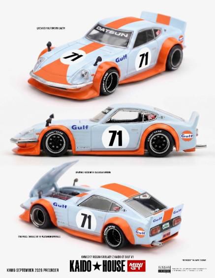[予約]MINI GT 1/64 (ダイキャスト製) Nissan フェアレディ Z Kaido GT GULF V1(右ハンドル)