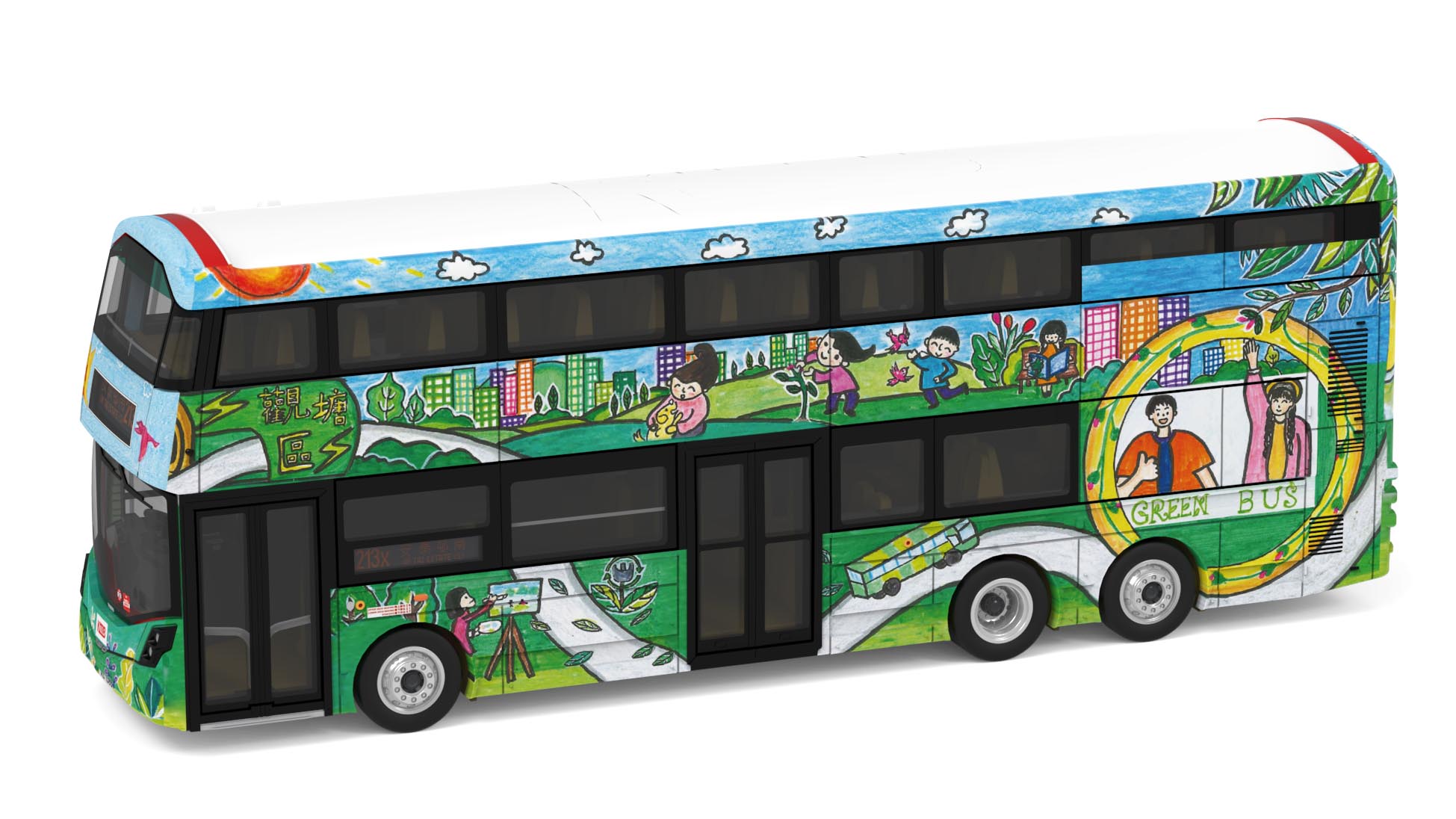TINY(タイニー) Tiny City (ダイキャスト製) ボルボ B8L WRIGHT Go Green, Anderson KMB (213X) (XL1386)