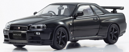 京商オリジナル 1/43 (ダイキャスト製) 日産 スカイライン R34 GT-R VスペックII (ブラックパール)