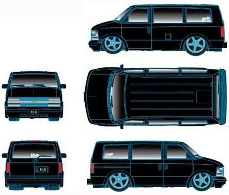 [予約]M2 Machines 1/64 (ダイキャスト製) 北米限定 1995 シボレー アストロバン カスタム ブラック ※並行輸入