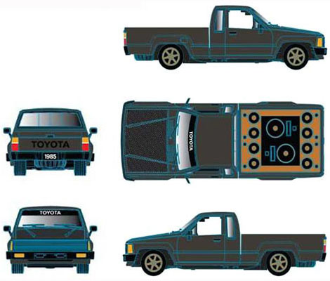 [予約]M2 Machines 1/64 (ダイキャスト製) 北米限定 1985 トヨタ トラック カスタム マットグレー ※並行輸入