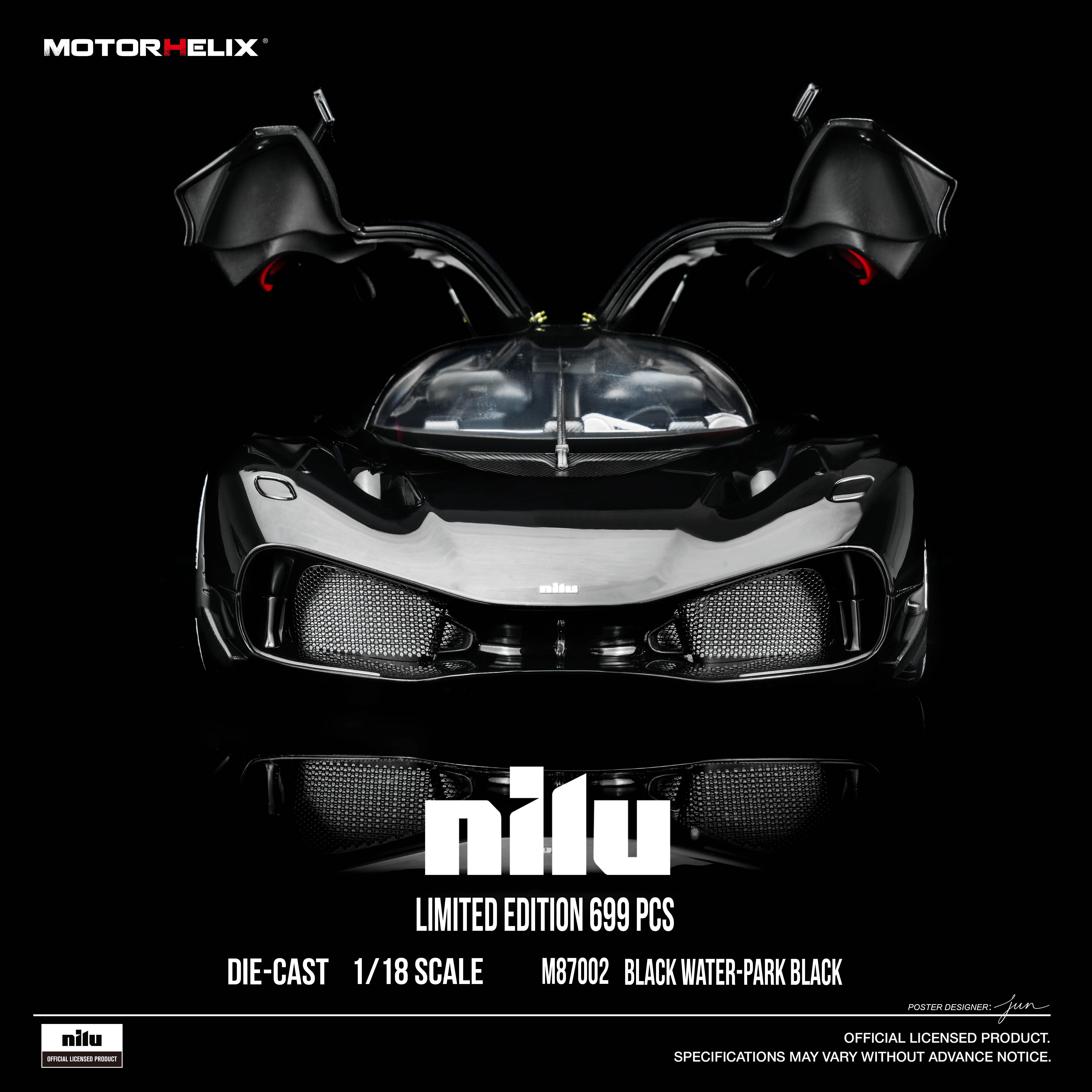 [予約]MOTORHELIX(モーターへリックス) 1/18 (ダイキャスト製) Nilu BLACK WATER-PARK BLACK