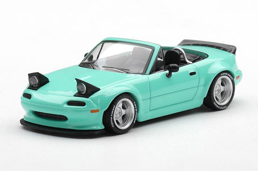 [予約]MINI GT 1/64 (ダイキャスト製) Pandem マツダ MX-5 (NA) ミントグリーン(右ハンドル)