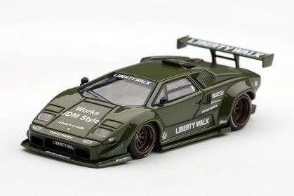 [予約]MINI GT 1/64 (ダイキャスト製) ランボルギーニ カウンタック LB-WORKS アーミーグリーン(左ハンドル)