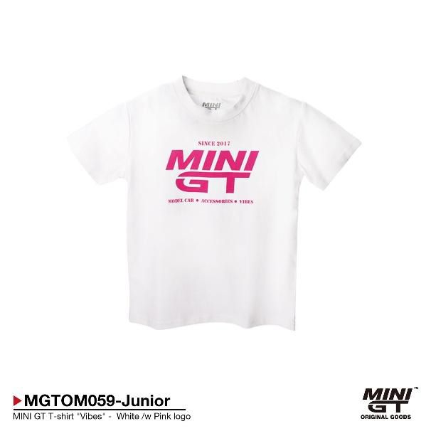 [予約]MINI GT Vibes ホワイト w/ ピンクロゴ Tシャツ(キッズサイズ)