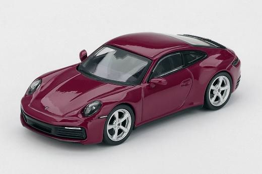 [予約]MINI GT 1/64 (ダイキャスト製) ポルシェ 911(992.1) ルビーストーンレッド セット(左ハンドル)