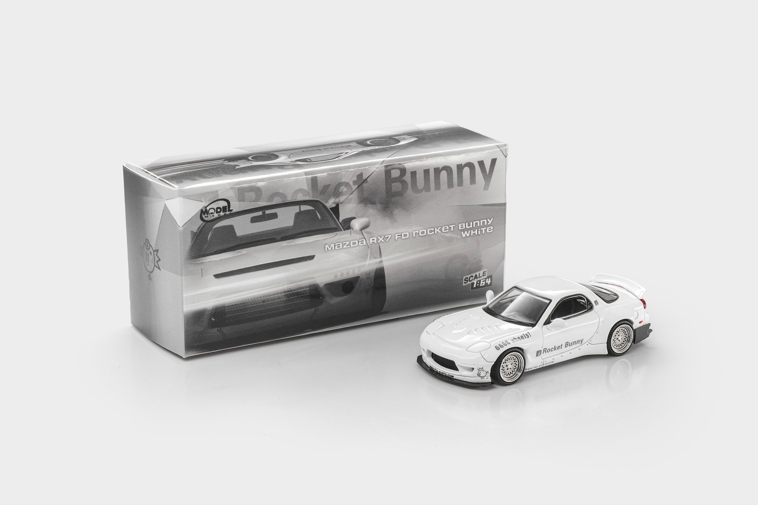 MODEL MODEL 1/64 (ダイキャスト製) マツダ RX7 FD Rocket Bunny ホワイト