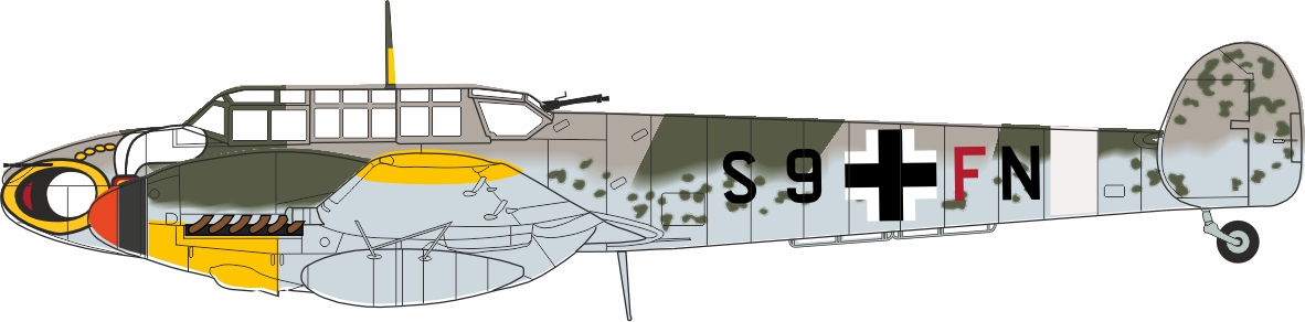 [予約]OXFORD (オックスフォード) 1/72 (ダイキャスト製) メッサーシュミット Bf 110G II./ZG 1 Wespe ドイツ空軍 モンテコルヴィーノ
