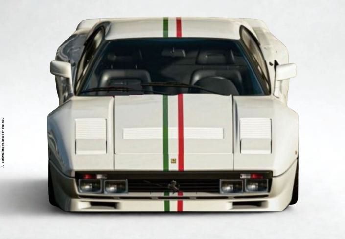 [予約]BBR MODELS 1/18 (レジン製) Ferrari 288 GTO Bianco Avus with italian stripe