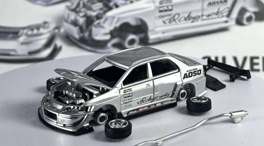 PEAKO(ピーコ) 1/64 (ダイキャスト製) Mitsubishi ランサーエボリューション IX Varis シルバーメタリック