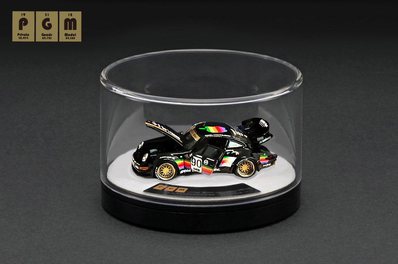予約]PGM 1/64 RWB 964 ブラック - Rotating display ※回転台座 