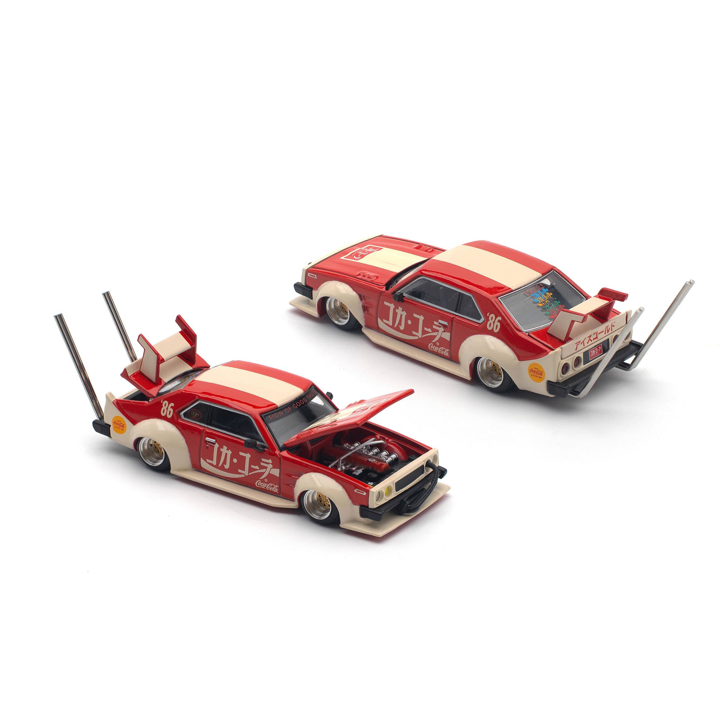 POP RACE 1/64 (ダイキャスト製) SKYLINE C210 (BOSOZOKU STYLE) COCA COLA JP