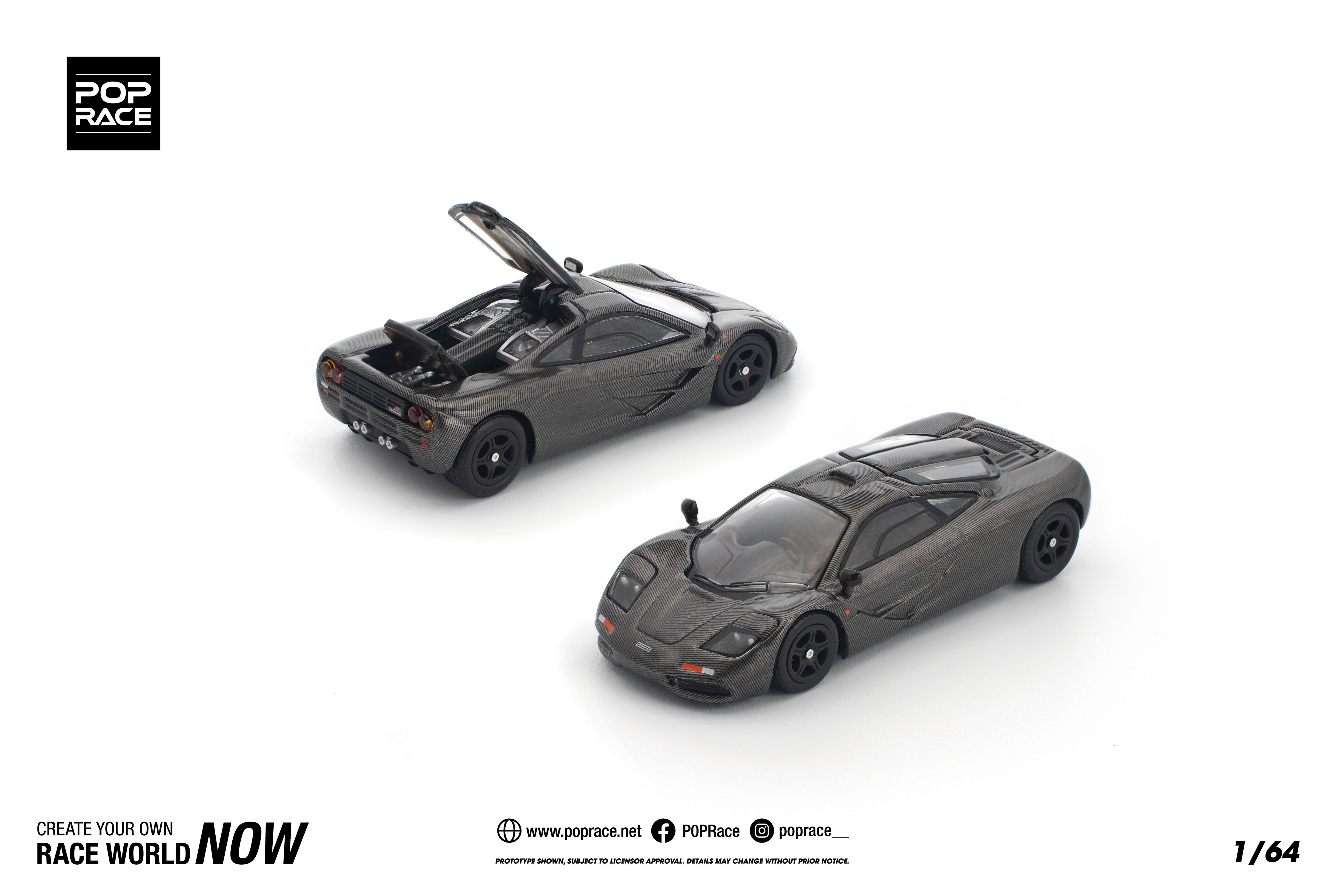 POP RACE 1/64 (ダイキャスト製) マクラーレン F1 カーボンエディション
