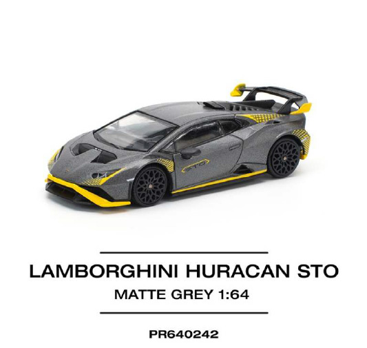 POP RACE 1/64 (ダイキャスト製) ランボルギーニ Huracan sto マットグレー