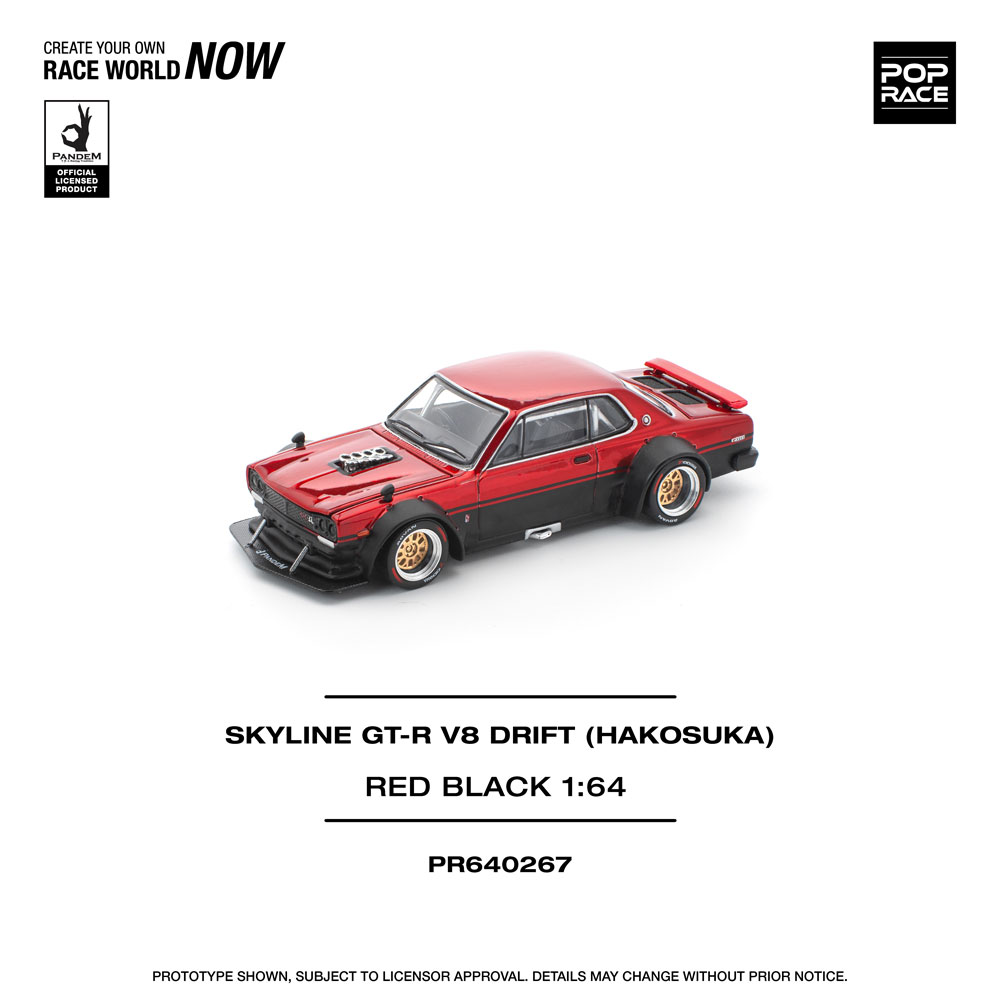 [予約]POP RACE 1/64 (ダイキャスト製) V8 DRIFT RED BLACK