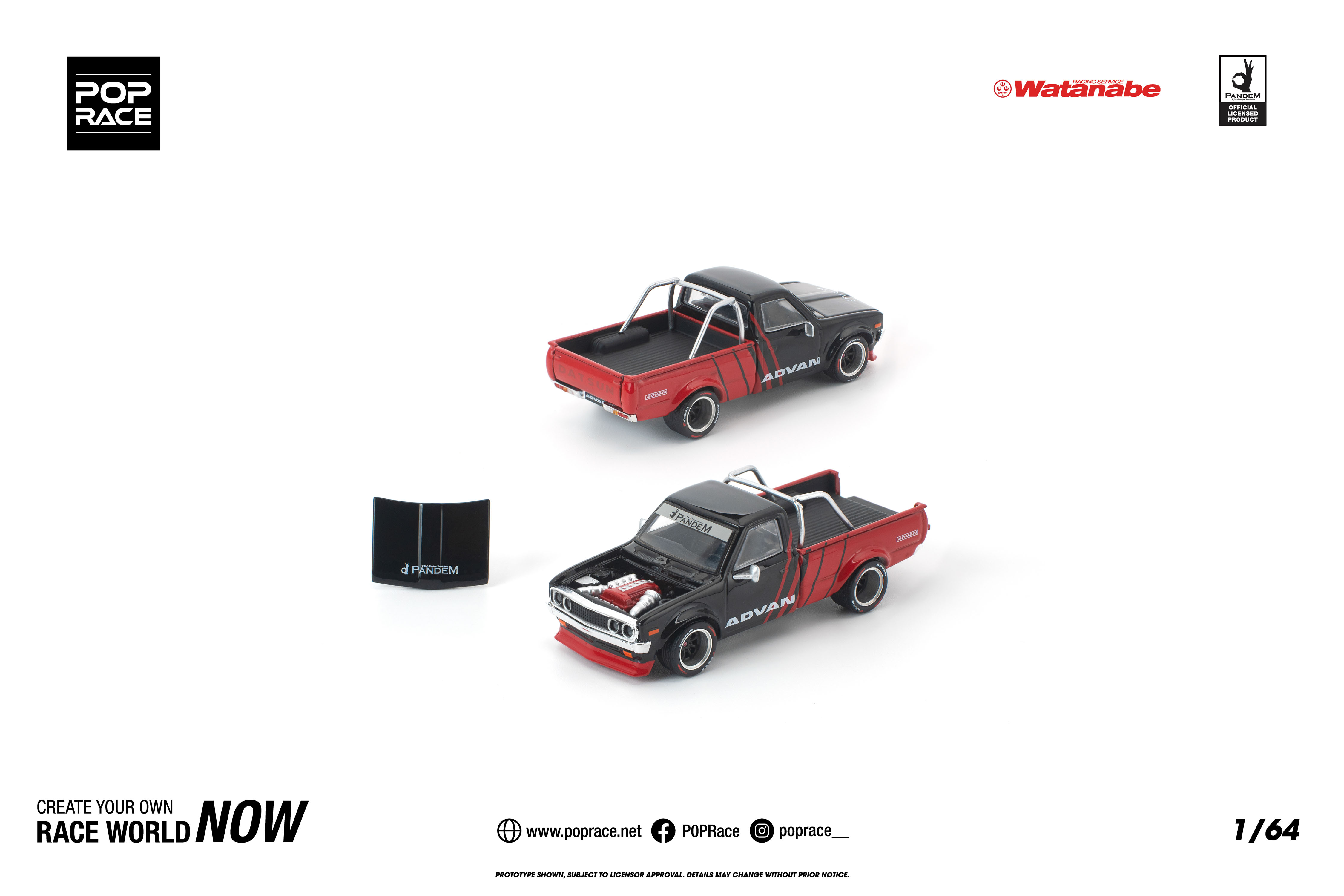 POP RACE 1/64 (ダイキャスト製) パンデム ダットサン 620 アドバン