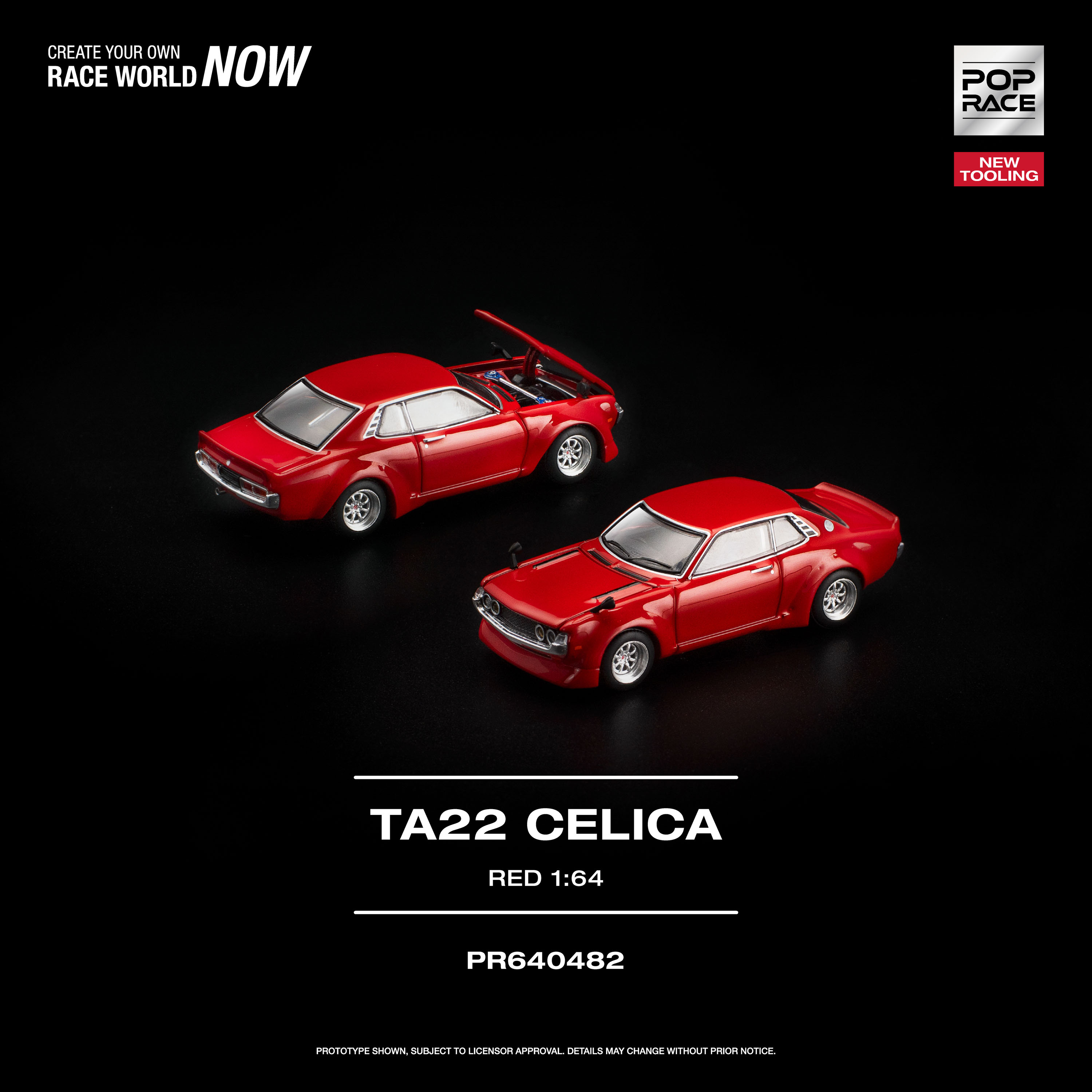 [予約]POP RACE 1/64 (ダイキャスト製) セリカ TA22 レッド（新金型）