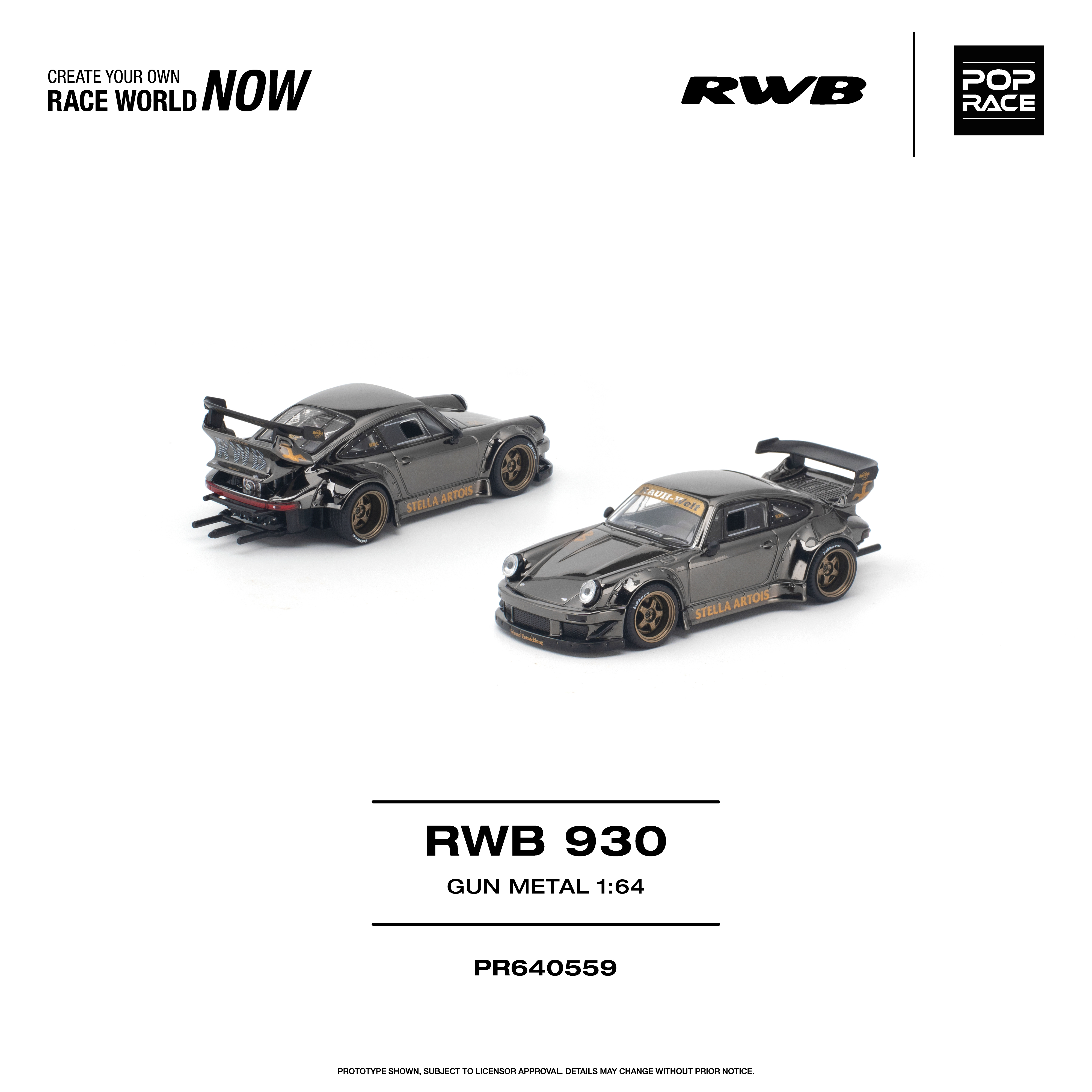[予約]POP RACE 1/64 (ダイキャスト製) RWB 930 ガンメタル