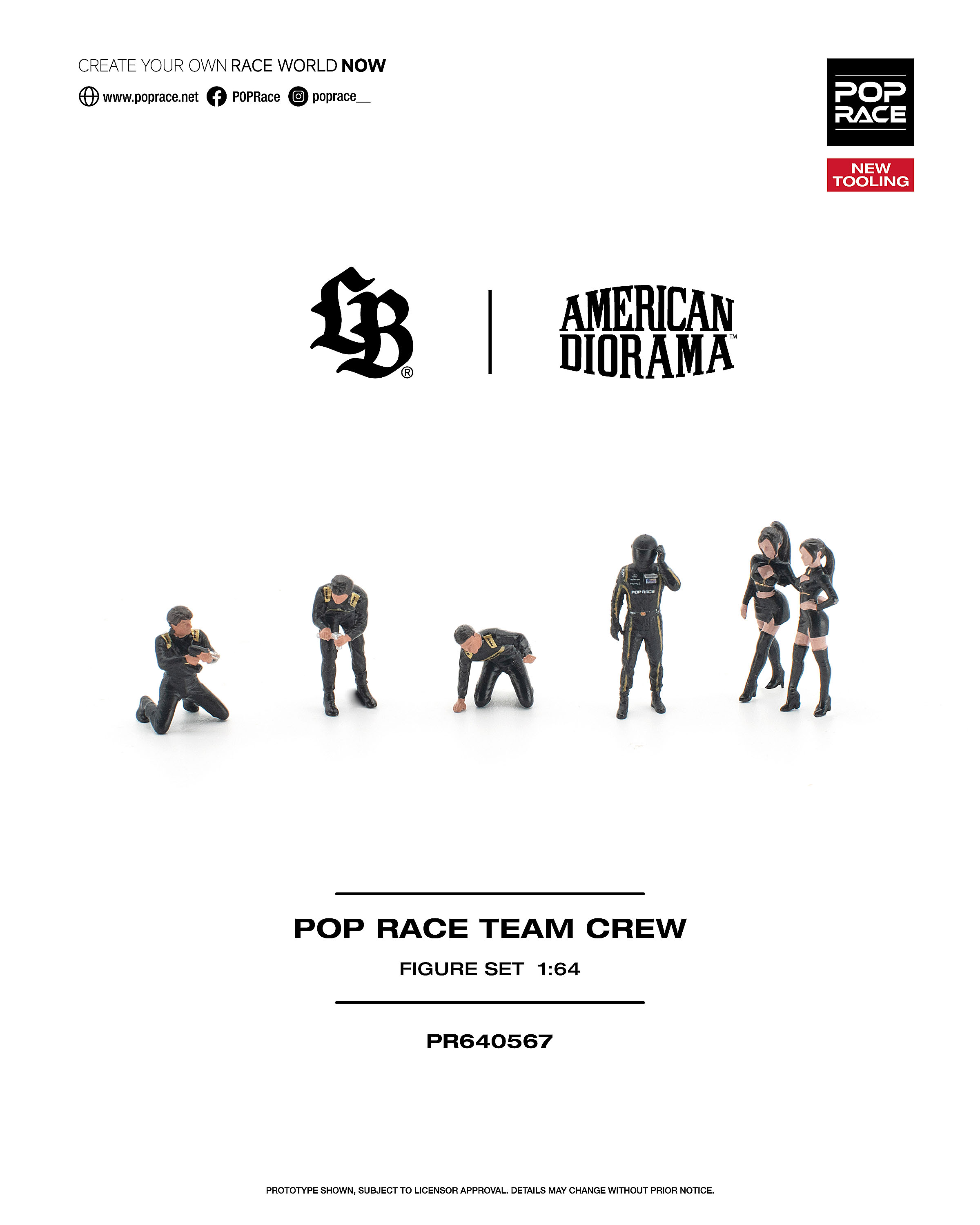 [予約]POP RACE 1/64 (ダイキャスト製) POP RACE チームクルー（フィギュア6体セット）