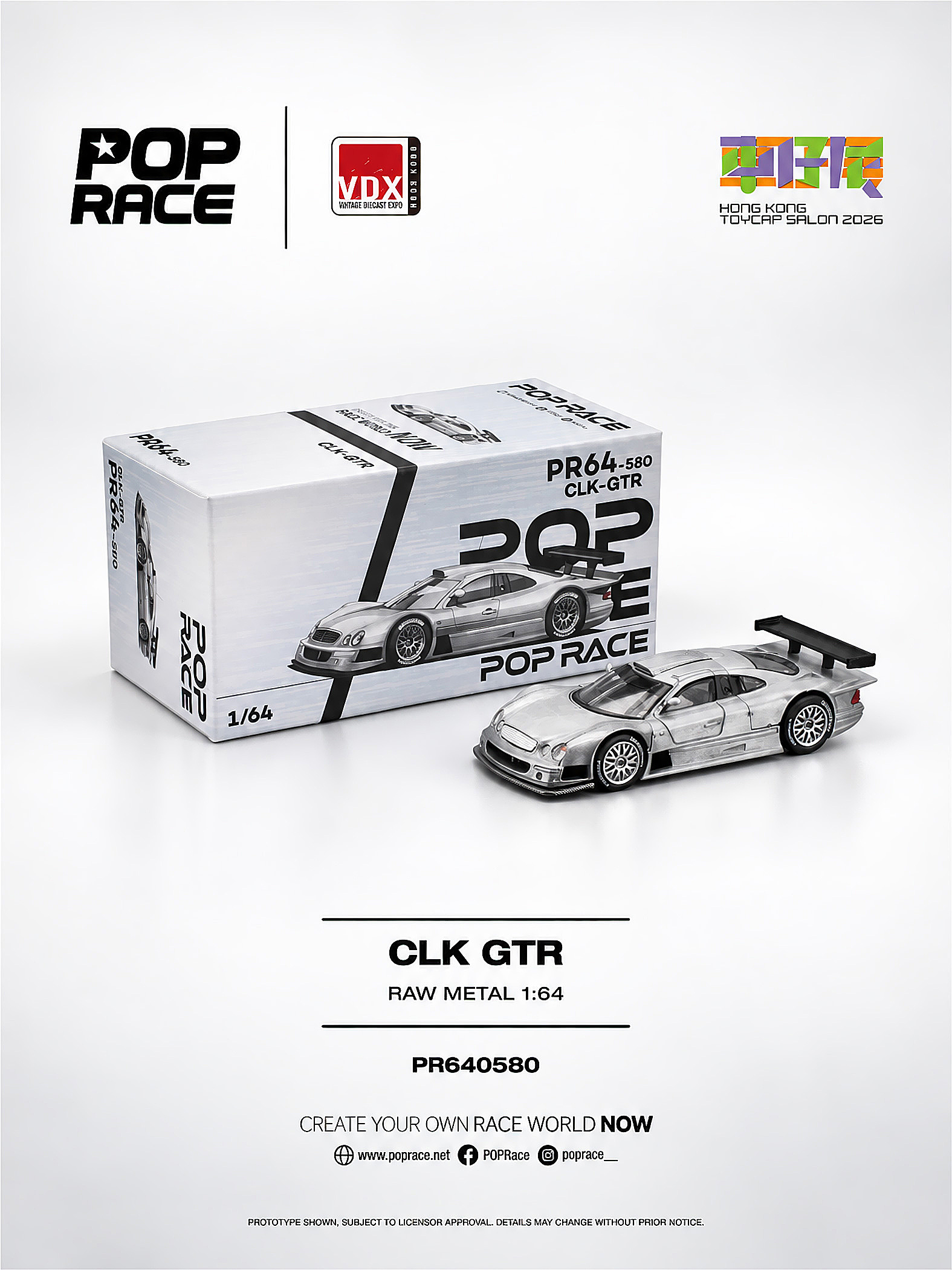 POP RACE 1/64 (ダイキャスト製) CLK-GTR ローメタル